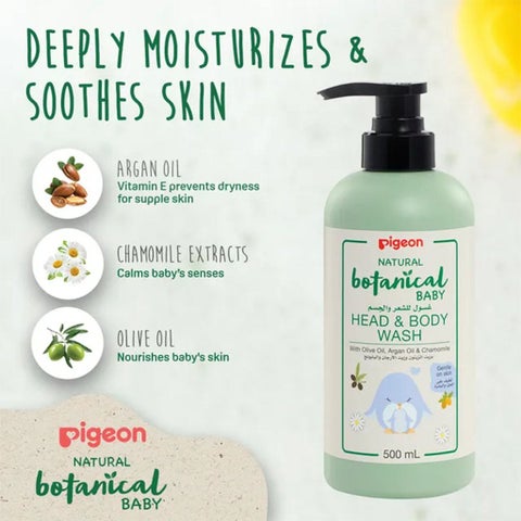 Pigeon Natural Botanical Baby Skincare Head & Body Wash - 500ml