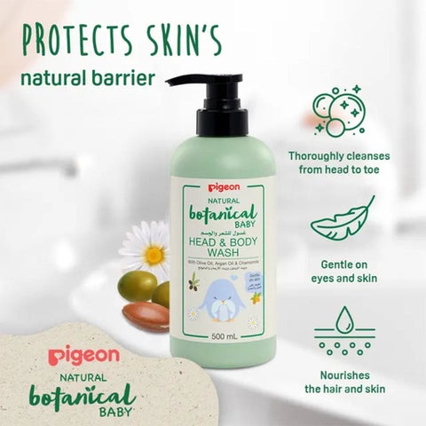 Pigeon Natural Botanical Baby Skincare Head & Body Wash - 500ml