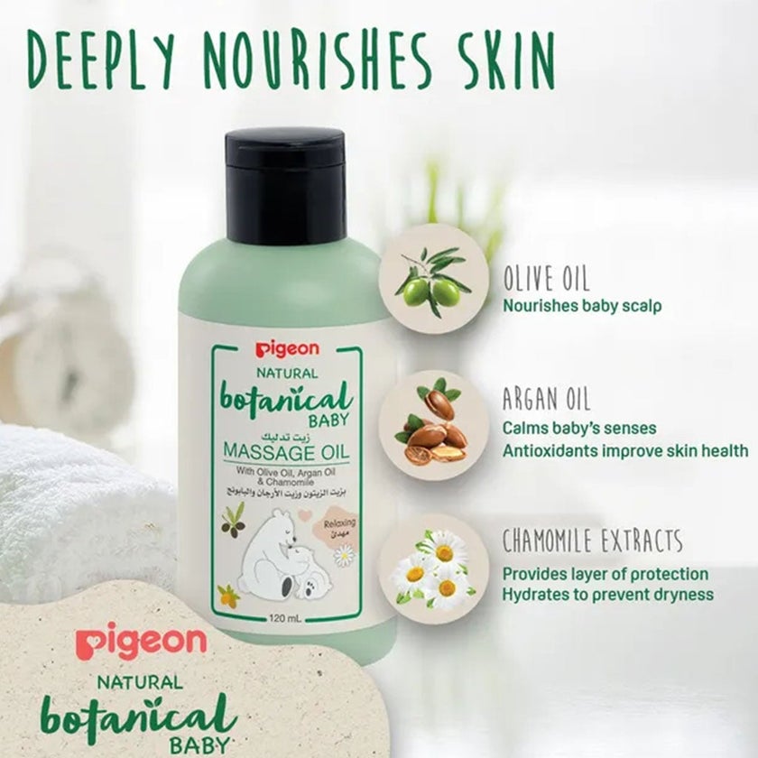 Pigeon Natural Botanical Baby Massage Oil 120ml