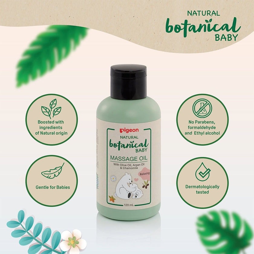 Pigeon Natural Botanical Baby Massage Oil 120ml