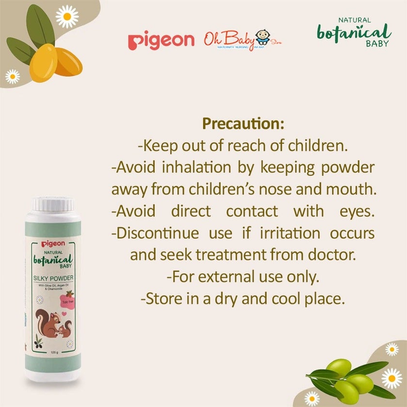 Pigeon Natural Botanical Baby Silky Talc-Free Powder 125g