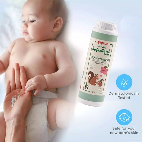 Pigeon Natural Botanical Baby Silky Talc-Free Powder - 125g