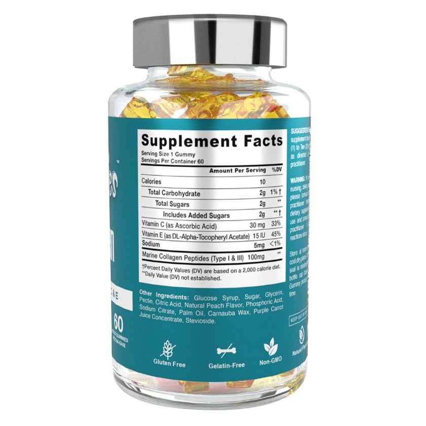 Dr. Gummies Marine Collagen Adult Gummies with Vitamins C & E, Pack of 60's