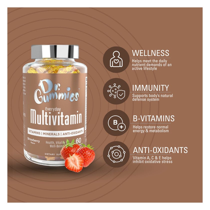 Dr Gummies Everyday Adult Multivitamin Supplement Gummies With Antioxidants, Pack of 60's