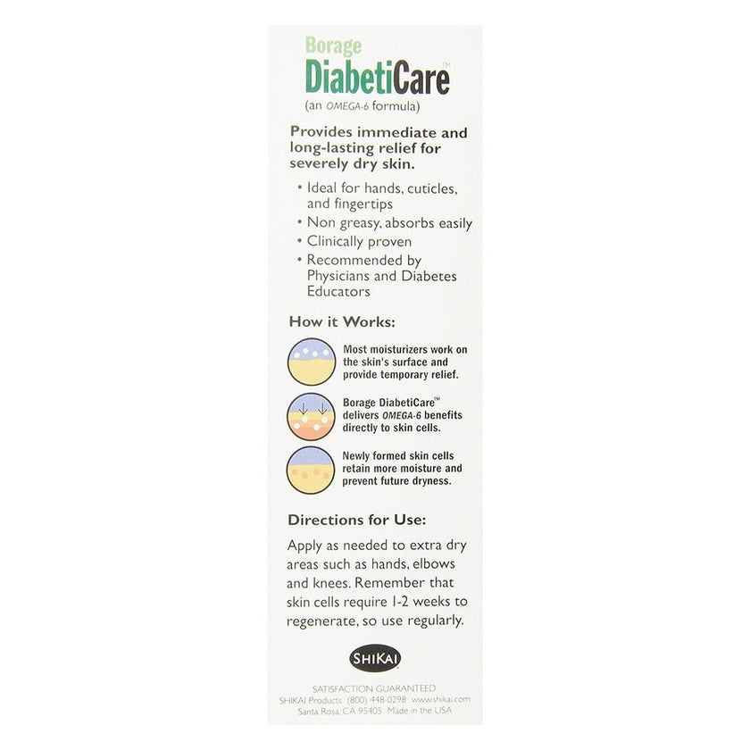 ShiKai Borage DiabetiCare Omega-6 Intensive Cream For Hands, Cuticles & Fingertips 100ml
