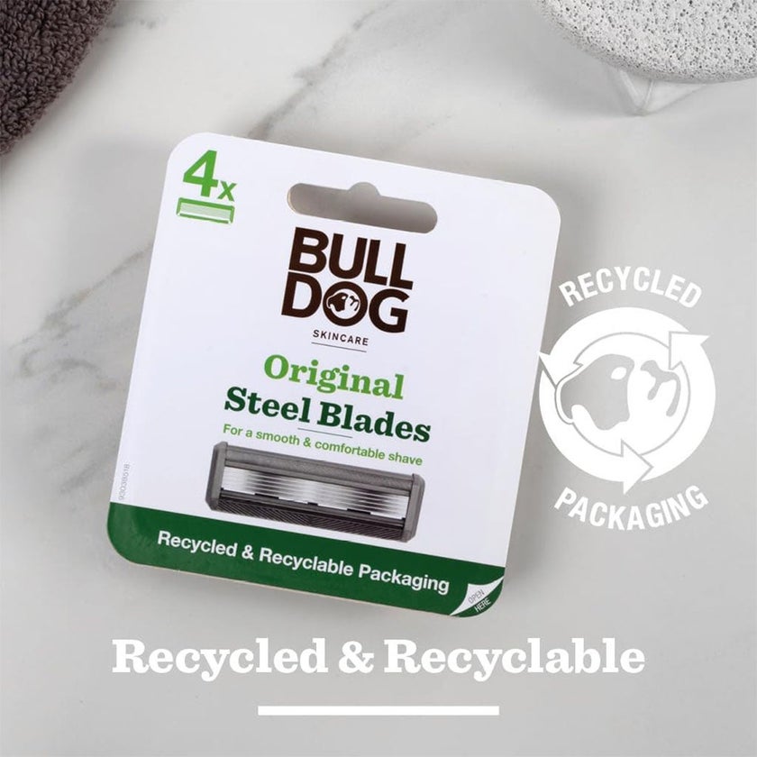 Bulldog Skincare Original Steel Blades, Pack of 4's