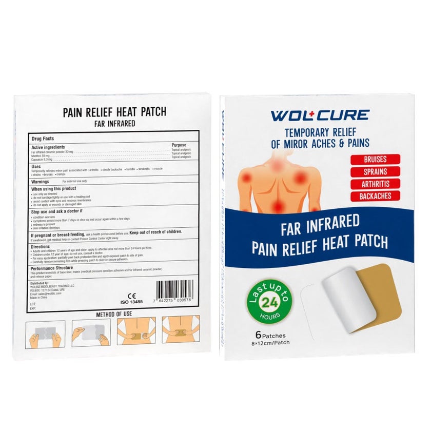 Wolcure Far Infrared Pain Relief Heat Patch, Pack of 6's