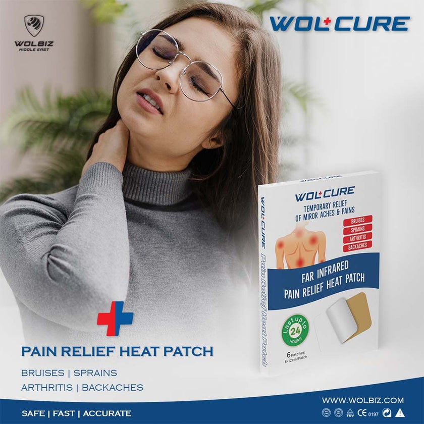 Wolcure Far Infrared Pain Relief Heat Patch, Pack of 6's