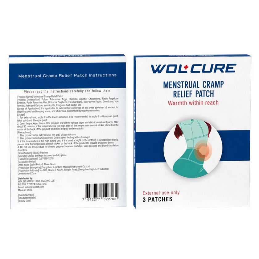 Wolcure Menstrual Cramp Relief Patch, Pack of 3's