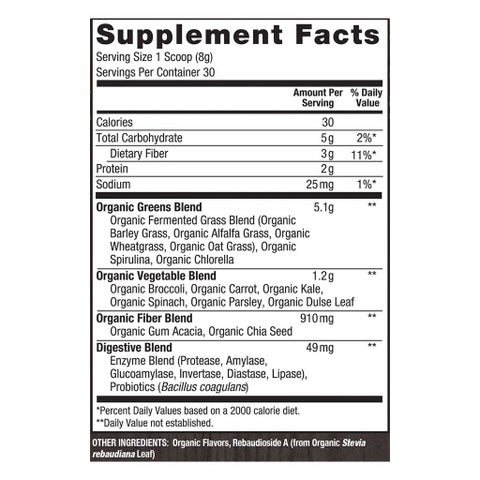 PlantFusion Organic Alkalizing Greens Fermented Superfood Powder Blend 240g