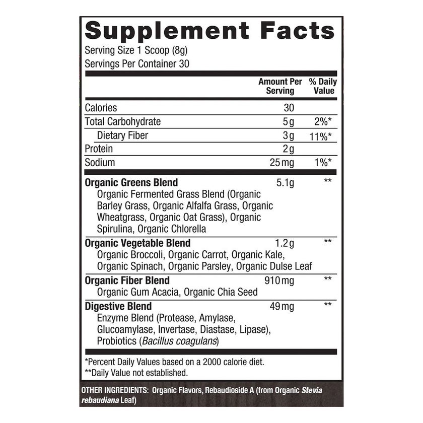 PlantFusion Organic Alkalizing Greens Fermented Superfood Powder Blend 240g