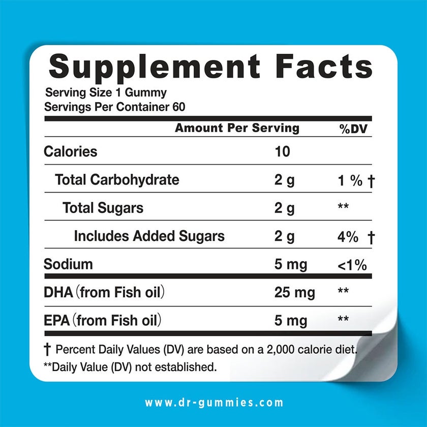 Dr. Gummies Kids Omega 3 Gummies, Pack of 60's