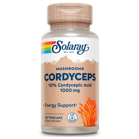 Solaray Mushrooms Cordyceps 1000mg, Energy Support - 60 Capsules