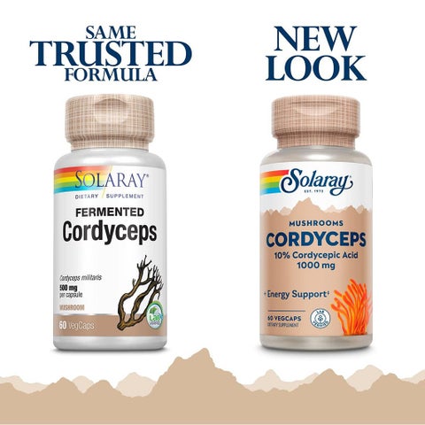 Solaray Mushrooms Cordyceps 1000mg, Energy Support - 60 Capsules