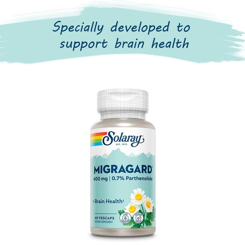 Solaray Migragard 400mg Vegetarian Capsules For Brain Health, Pack of 60's
