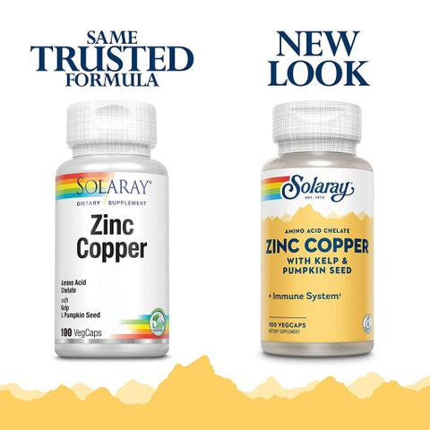 Solaray Zinc Copper Capsules, Immunity Support - 100 Capsules