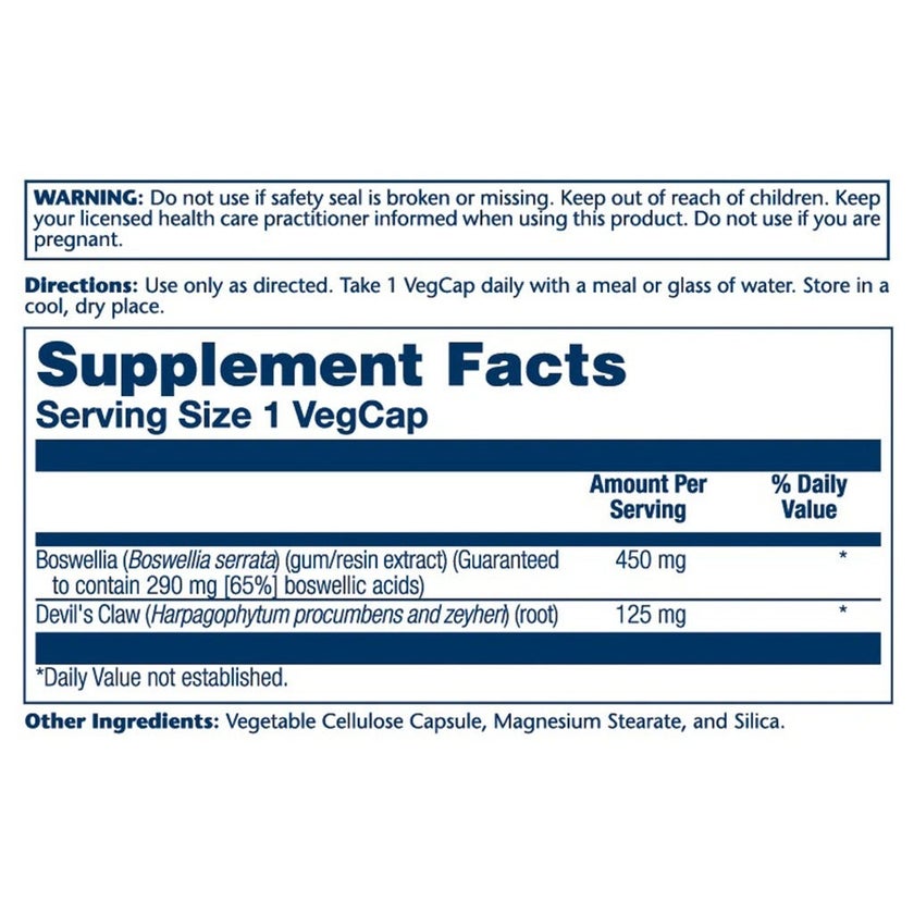 Solaray Boswellia Resin Extract 450mg Vegetarian Capsules For Joint Health, Pack of 60's