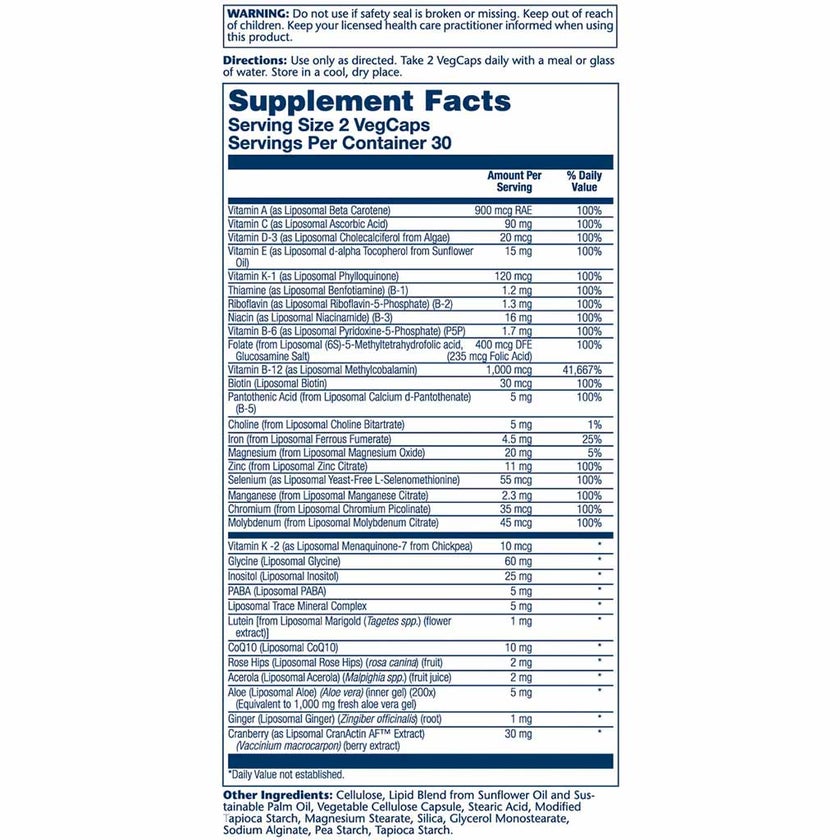 Solaray Women's 50+ Liposomal Multivitamin Vegetarian Capsules For Whole Body Wellness, Pack of 60's