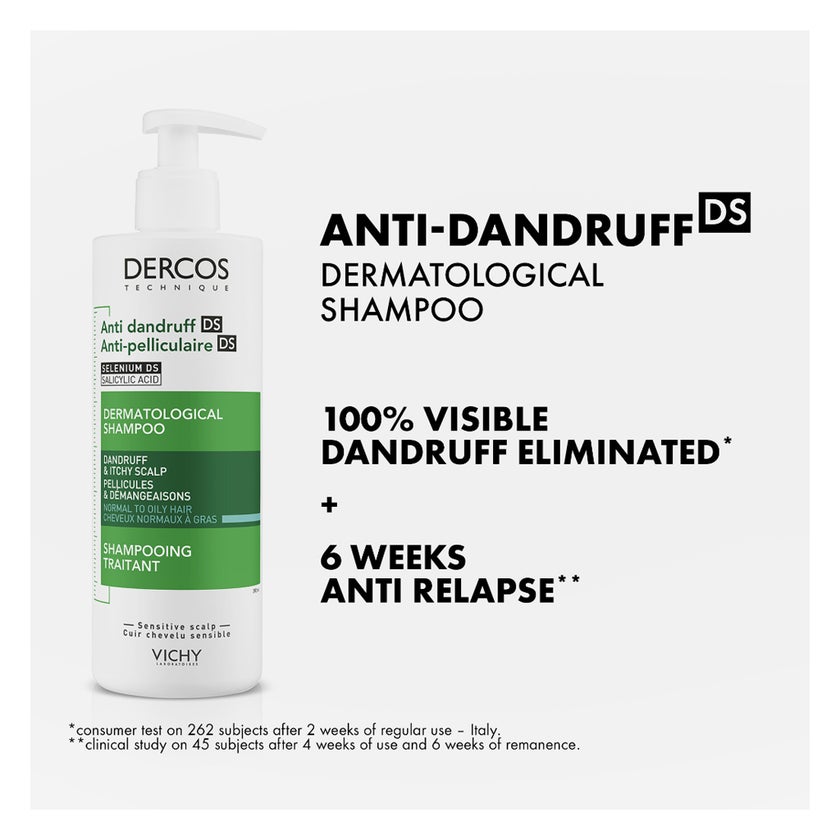 فيتشي ديركوس شامبو مضاد للقشرة مع السيلينيوم دي إس وحمض الساليسيليك لحكة فروة الرأس والشعر العادي إلى الدهني 390 مل