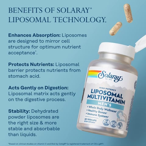 Solaray Liposomal Men's Multivitamin, Energy Support - 60 Capsules