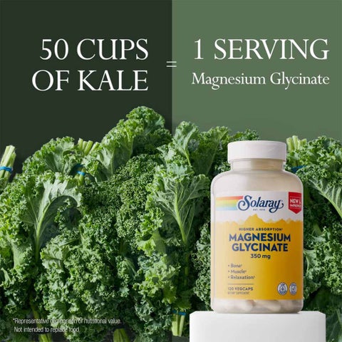 Solaray Magnesium Glycinate 350mg Veg Capsules Multipack - 2 x 120 Capsules