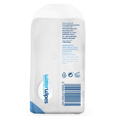 WaterWipes Original Plastic Free Baby Wipes, 4 Packs Each of 60 Unscented Wet Wipes