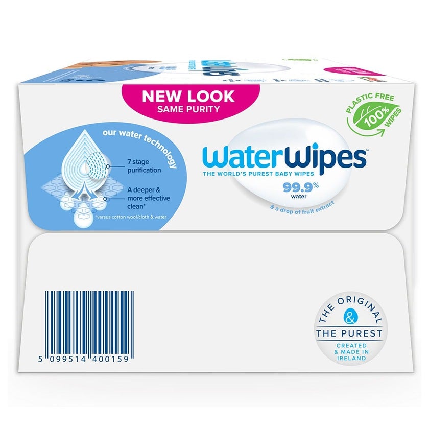 WaterWipes Original Plastic Free Baby Wipes, 9 Packs Each of 60 Unscented Wet Wipes