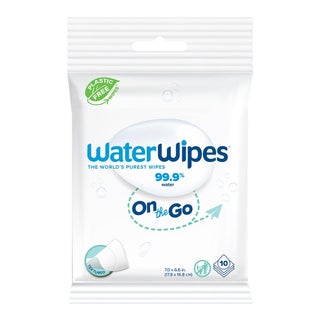 WaterWipes Plastic Free On the Go Wipes, Pack of 10 Unscented Wet Wipes
