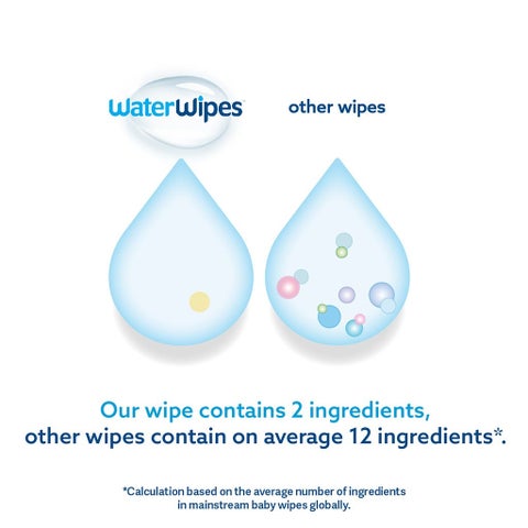 WaterWipes Plastic Free On the Go Wipes, Pack of 10 Unscented Wet Wipes