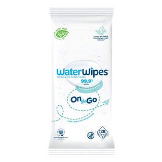 WaterWipes Plastic Free On the Go Wipes, Pack of 28 Unscented Wet Wipes