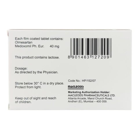 Olmac 40mg Tablets, Pack of 28's
