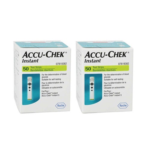 Accu-Chek Instant Blood Glucose Test Strips - 50 Strips x 2