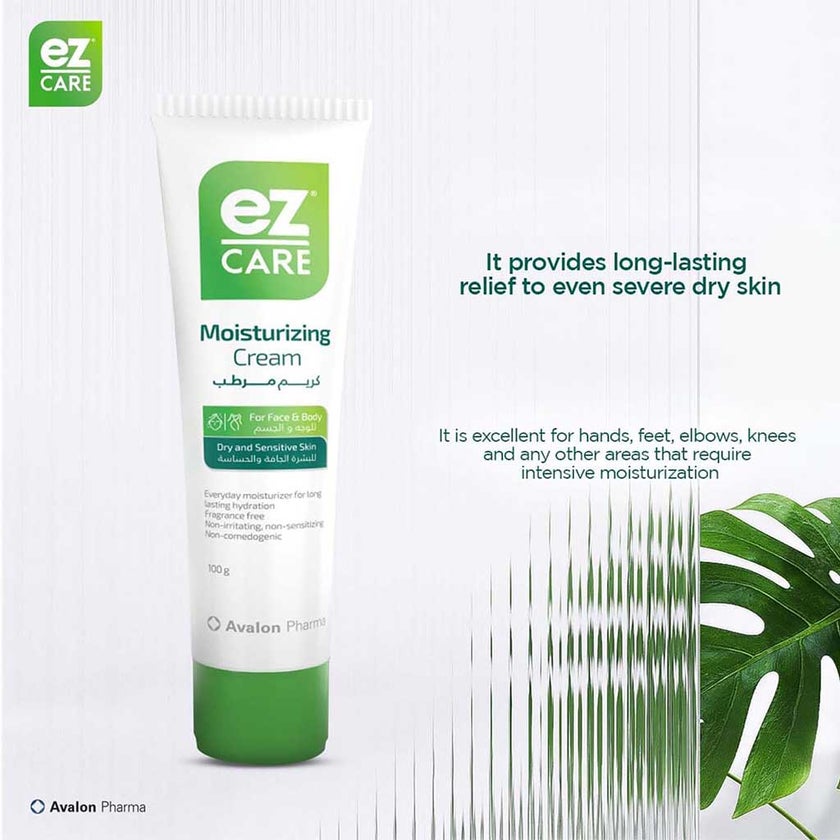 Avalon Ez Care Moisturizing Cream, Face & Body Moisturizer For Dry & Sensitive Skin 100g