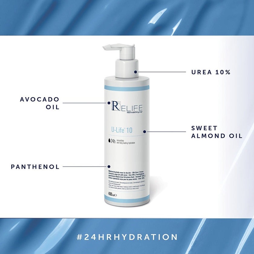 Relife U-Life 10 Moisturising Body Cream With 10% Urea For Dry Skin 400ml