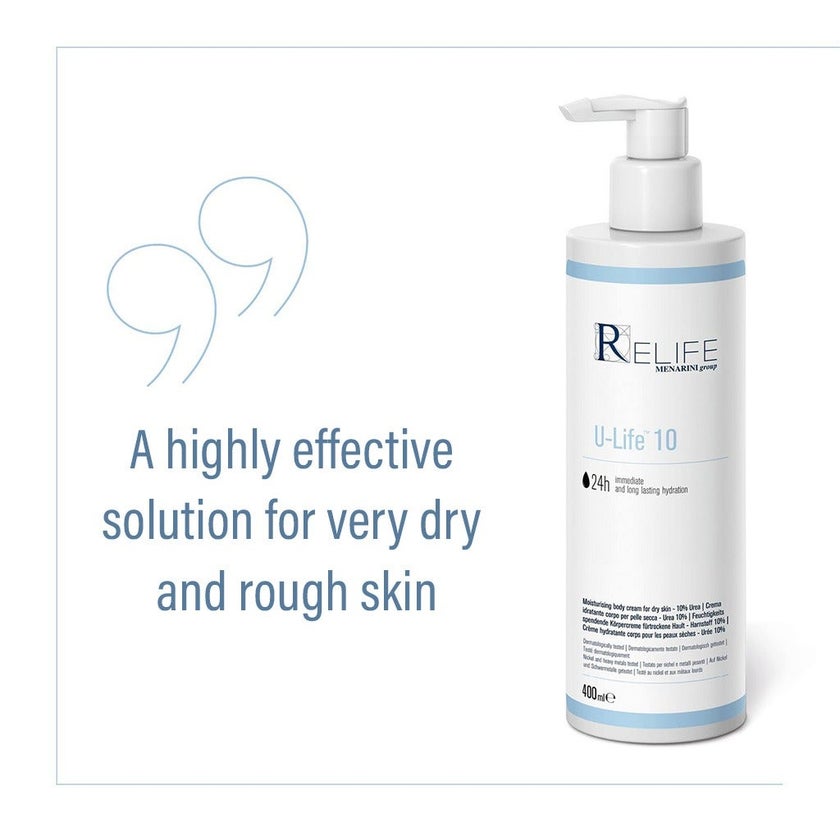 Relife U-Life 10 Moisturising Body Cream With 10% Urea For Dry Skin 400ml