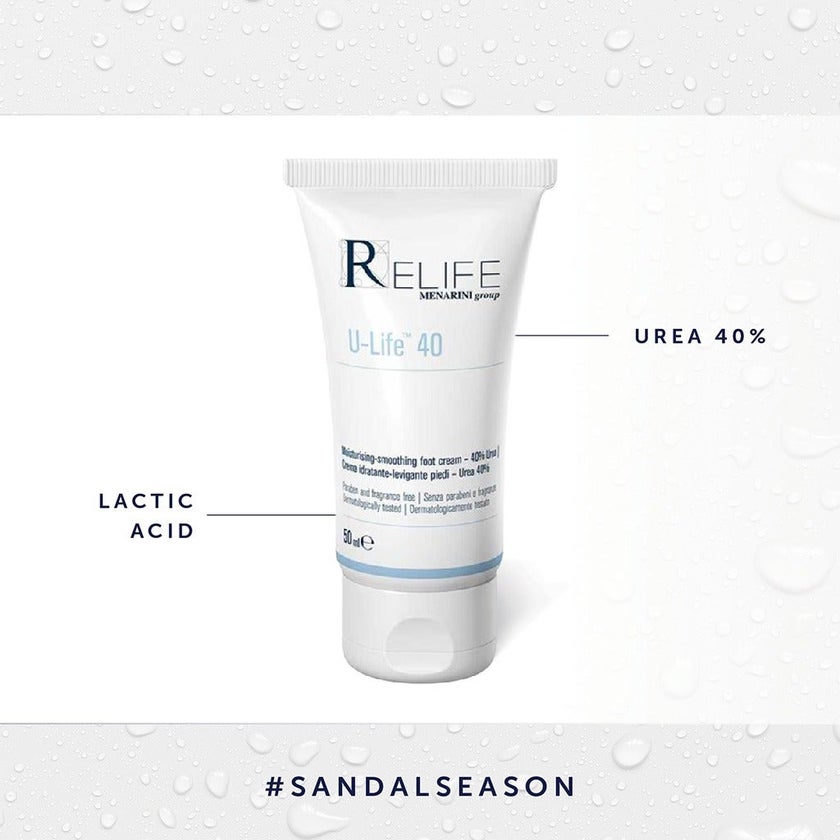 Relife U-Life 40 Moisturizing & Smoothing Foot Cream With 40% Urea 50ml