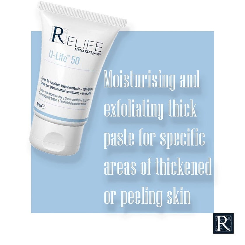 Relife U-Life 50 Cream With 50% Urea For Localised Thickened Skin 30ml 