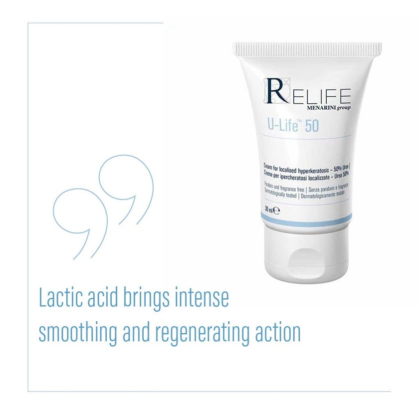 Relife U-Life 50 Cream With 50% Urea For Localised Thickened Skin 30ml 