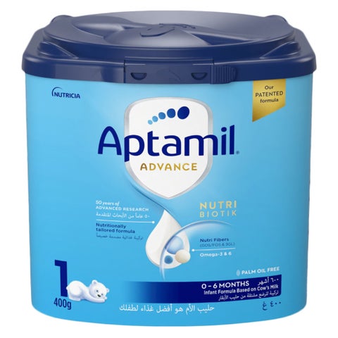 Aptamil Advance Stage 1 Palm Oil Free Baby Milk Formula For 0 To 6 Months 400g 