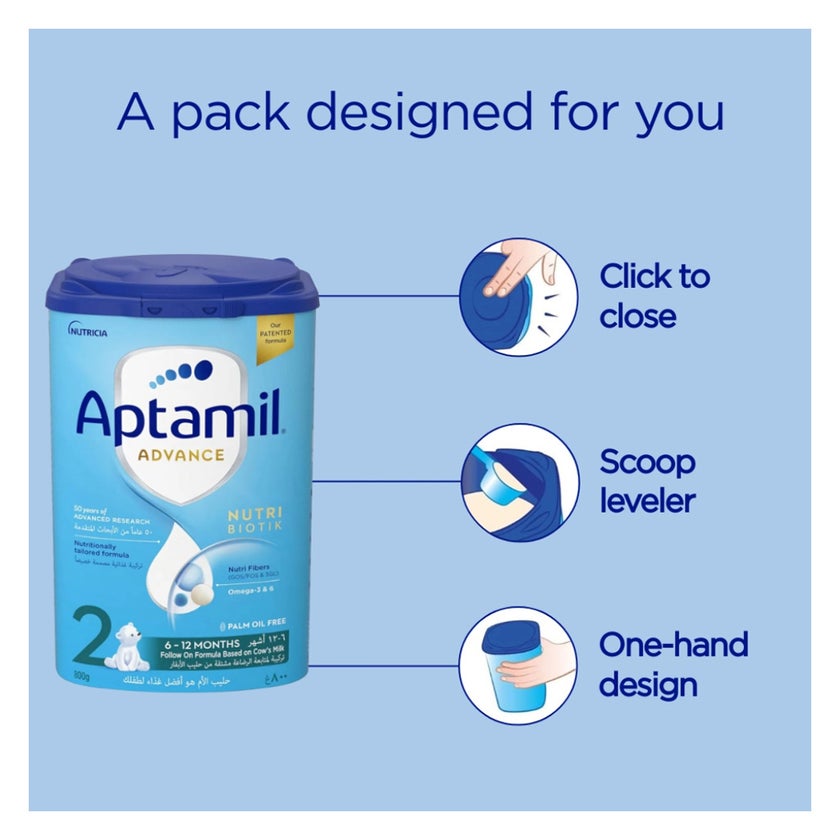 Aptamil Advance Stage 2 Palm Oil Free Infant Milk Formula For 6 To 12 Months 800g 