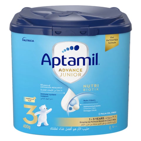 Aptamil Advance Junior Stage 3 Palm Oil Free Toddlers Milk Formula For 1 To 3 Years 400g 