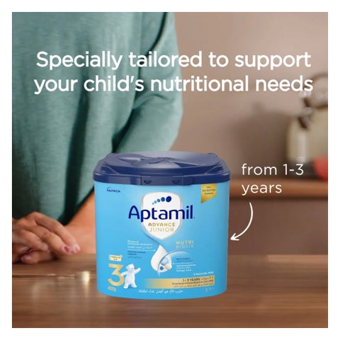 Aptamil Advance Junior Stage 3 Palm Oil Free Toddlers Milk Formula For 1 To 3 Years 400g 