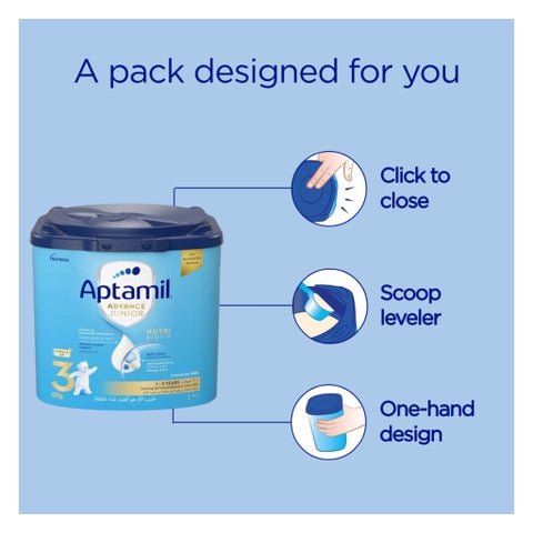 Aptamil Advance Junior Stage 3 Palm Oil Free Toddlers Milk Formula For 1 To 3 Years 400g 