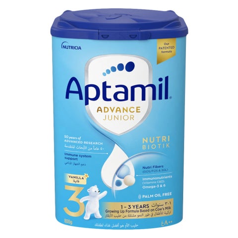 Aptamil Advance Junior Stage 3 Palm Oil Free Toddlers Milk Formula For 1 To 3 Years 800g 