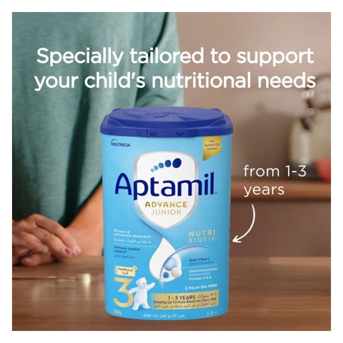 Aptamil Advance Junior Stage 3 Palm Oil Free Toddlers Milk Formula For 1 To 3 Years 800g 