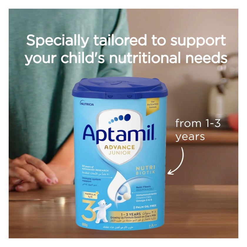 Aptamil Advance Junior Stage 3 Toddlers Milk Formula, 1 To 3 Years - 2 x 800g