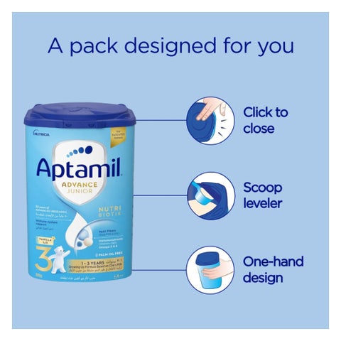 Aptamil Advance Junior Stage 3 Palm Oil Free Toddlers Milk Formula For 1 To 3 Years 800g 