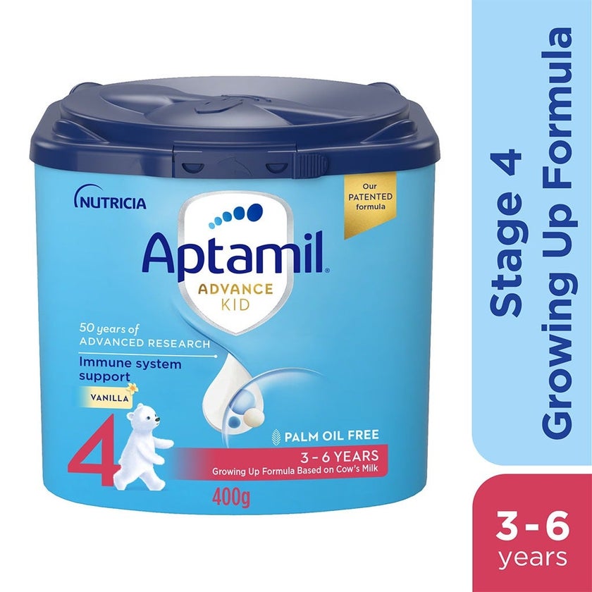 Aptamil Advance Stage 4 Palm Oil Free Growing Up Kids Milk Formula For 3 To 6 Years 400g