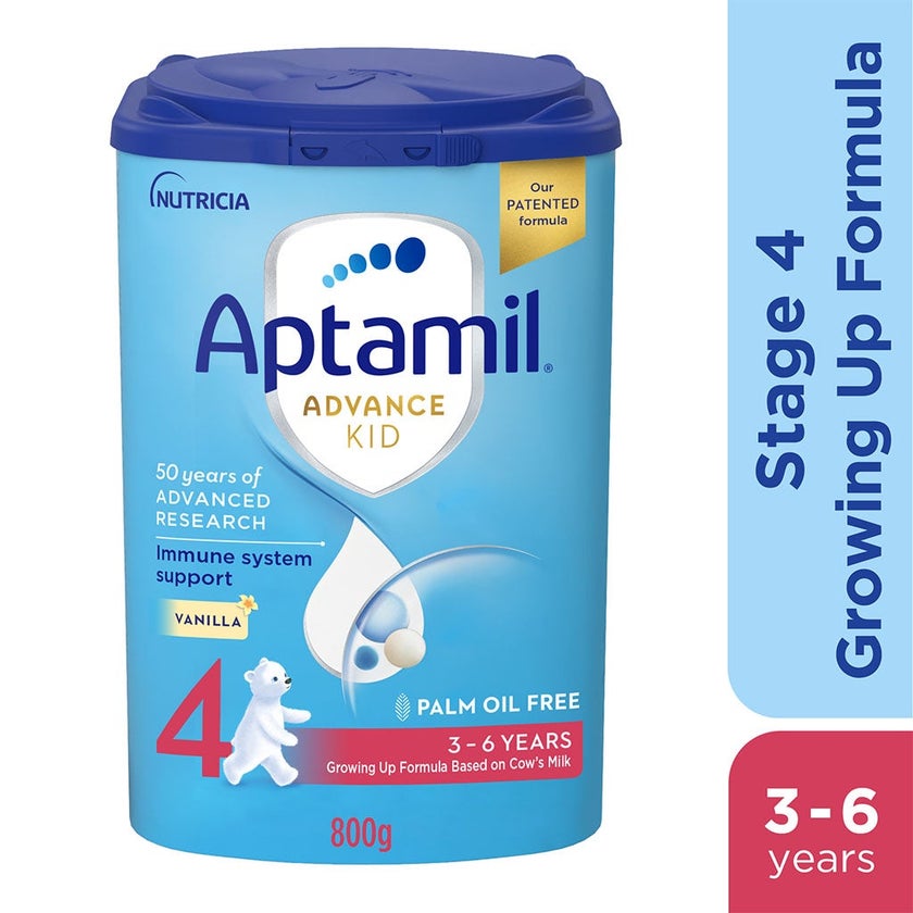 Aptamil Advance Stage 4 Palm Oil Free Growing Up Kids Milk Formula For 3 To 6 Years 800g