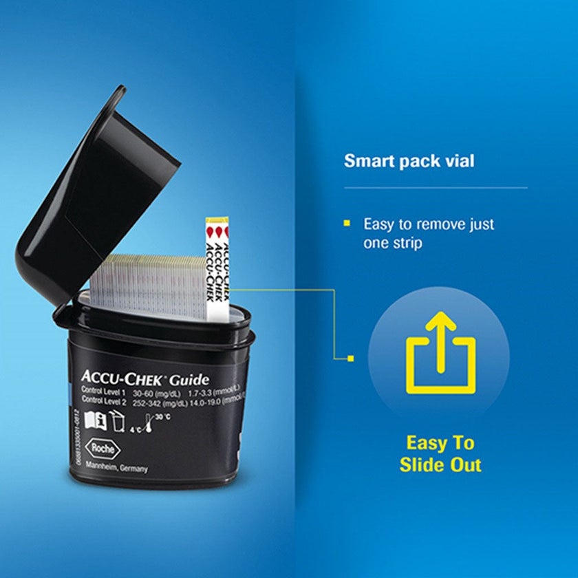 Accu-Chek Guide Blood Sugar Test Strips, Pack of 50's + Accu-Chek Softclix Lancets, Pack of 100's - PROMO PACK